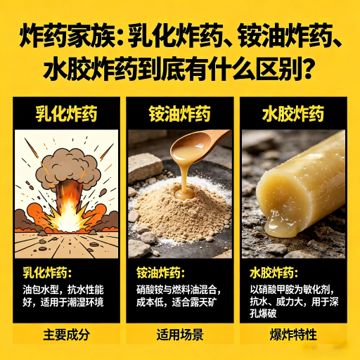 舒兰炸药家族：乳化炸药、铵油炸药、水胶炸药到底有什么区别？